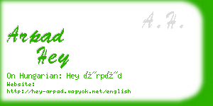 arpad hey business card